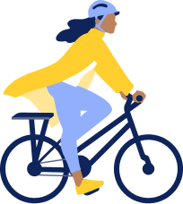 Woman riding bicycle
